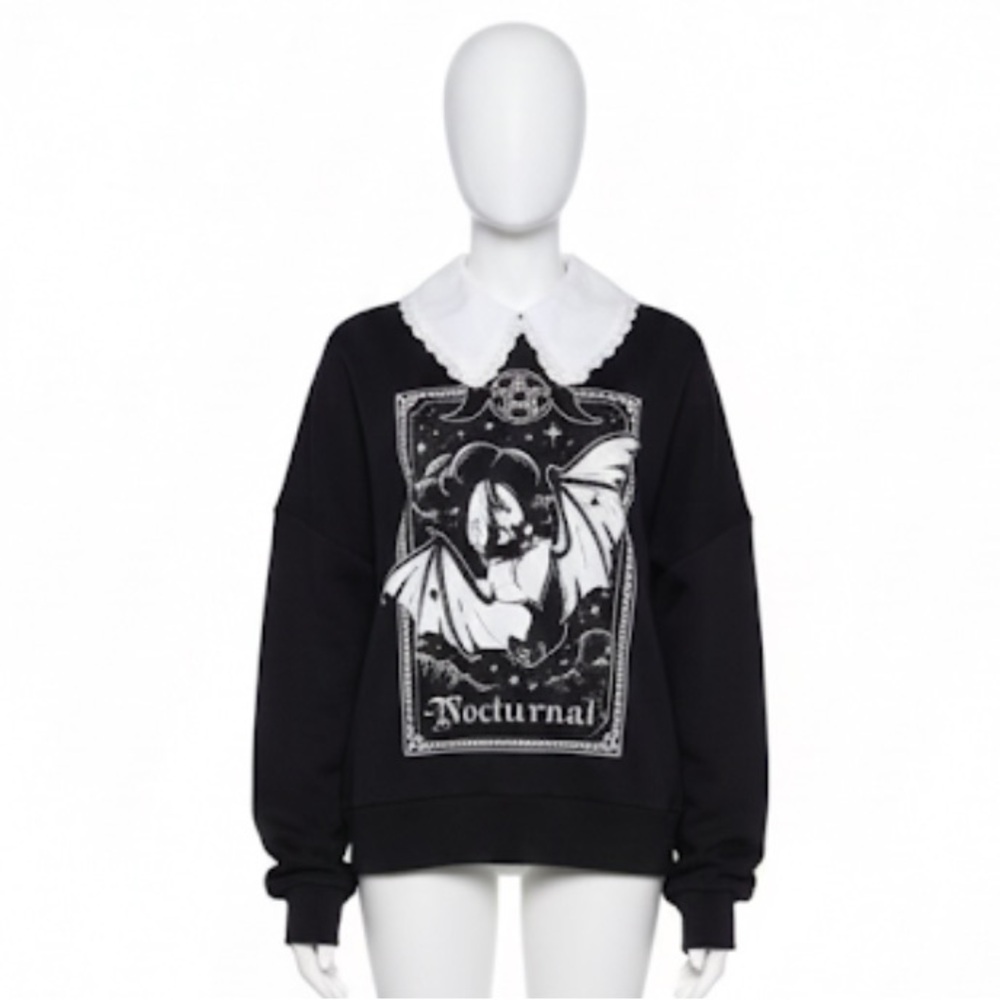 Dolls-kill The grave girls black quiet student sweater